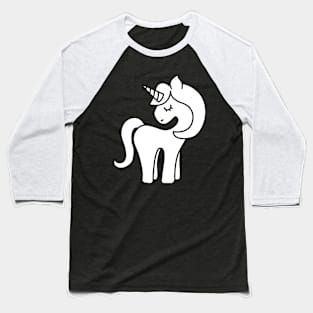 Shy Unicorn Baseball T-Shirt